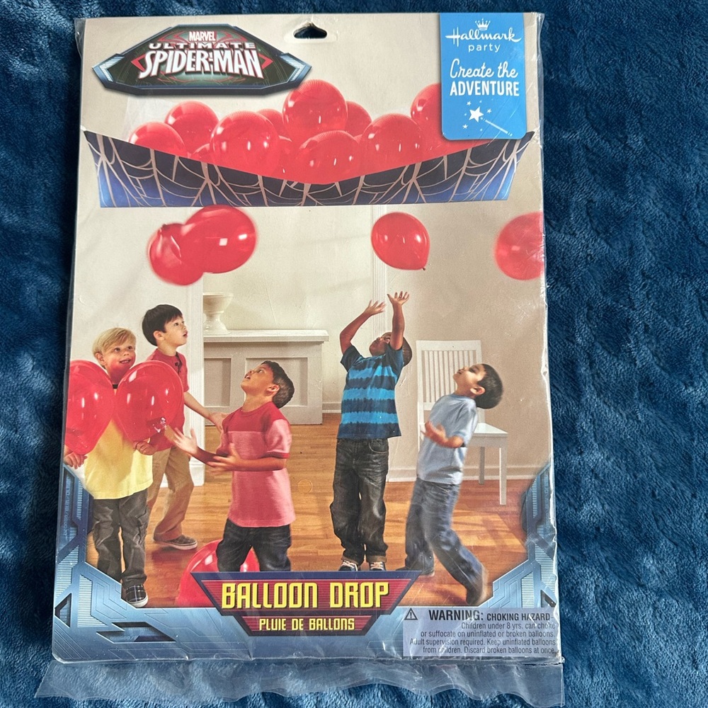 Spiderman birthday balloon drop